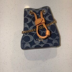 Coach Signature Denim Wristlet